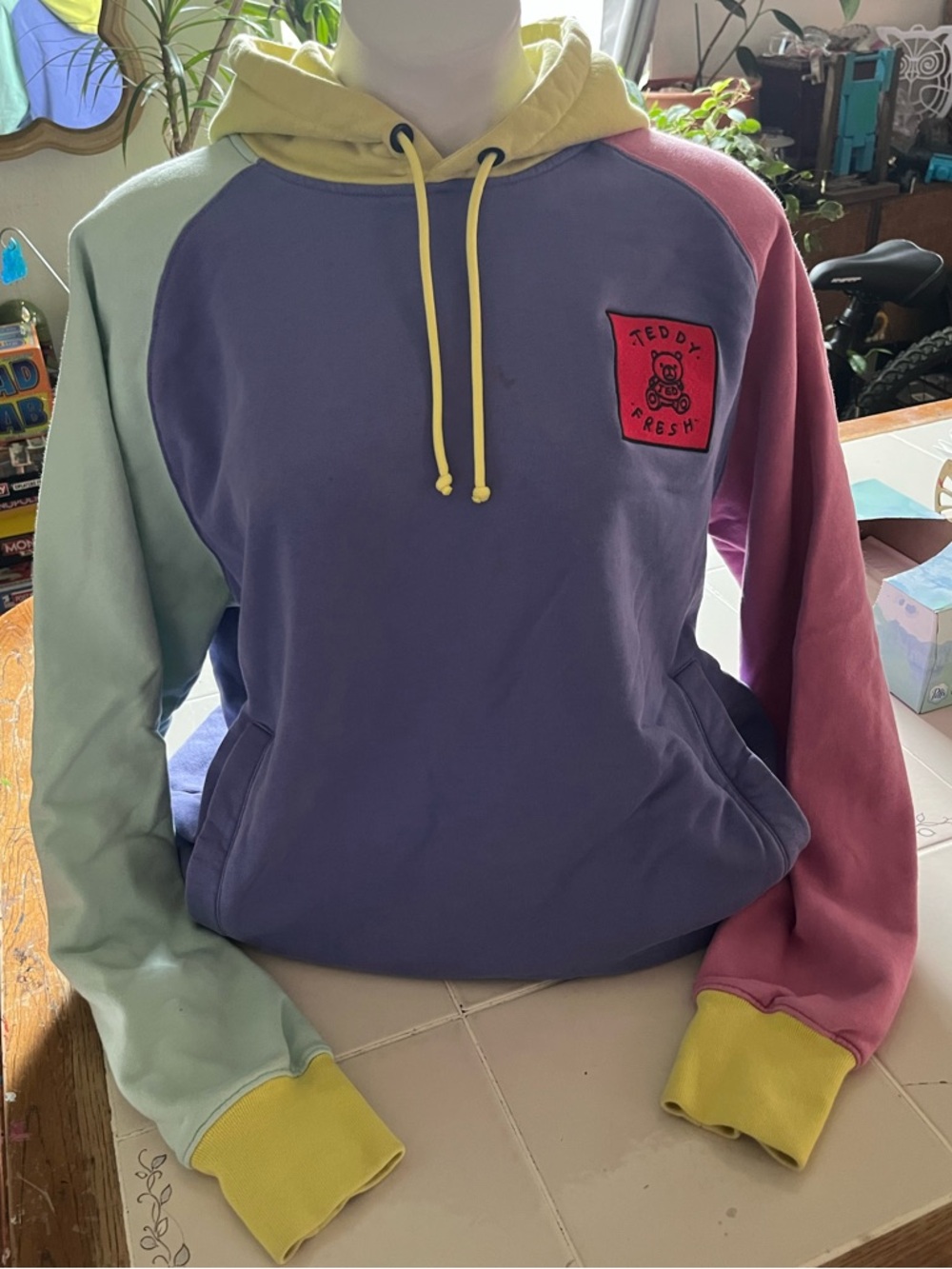 Teddy Fresh Yellow Hooded Sweatshirt with Logo Tag